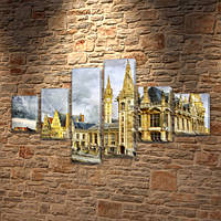 Модульная картина Венгерский замок на ПВХ ткани, 80x135 см, (30x20-2/40х20-2/75x20-2)