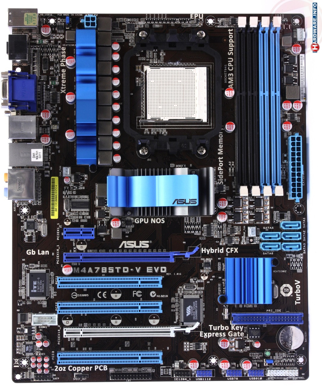 Плата SAM3 ASUS M4A785TD-V EVO SLI 140W! Розуміє ВСІ 2-6 ЯДРА до PHENOM II X6 1100 AM3