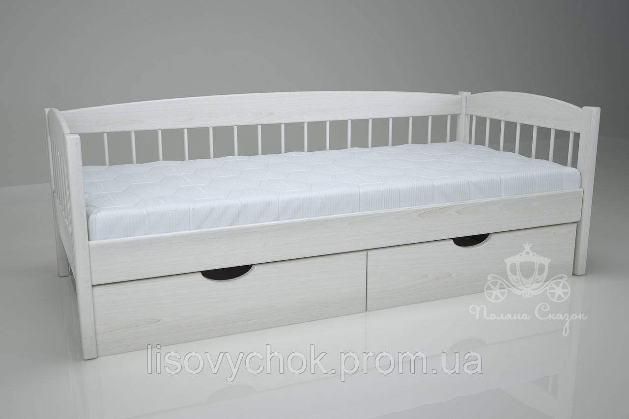 Ліжко одноярусна "Кантрі" White. Ясен.