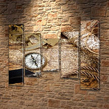 Модульні картини в спальню на ПВХ тканини, 90x110 см, (90x20-2/60х20-2/45x20), фото 3