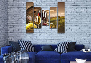 Модульна картина Вино з бочки на ПВХ тканини, 90x110 см, (90x20-2/60х20-2/45x20), фото 4