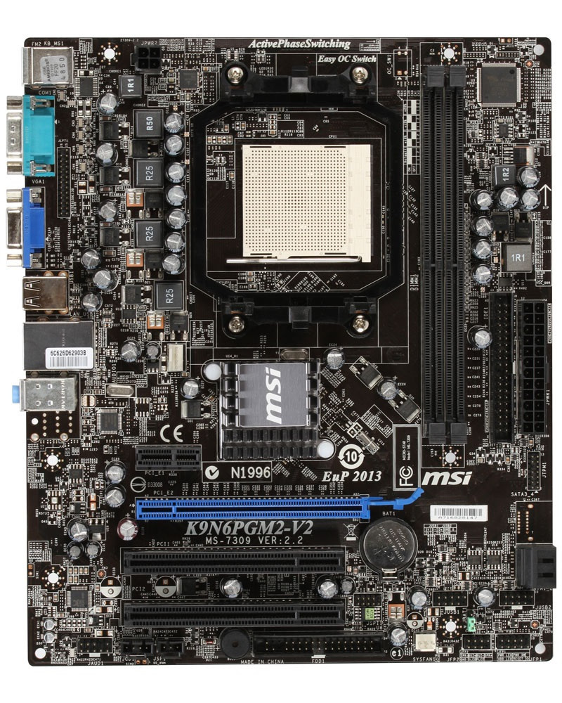 Плата AMD SAM2 AM3 MSI MS-7309 УЦІНКА-ЗВУК ! (K9N6PGM2-V2) Розуміє 2-6 ЯДЕРНІ ПРОЦИ до PHENOM II X6