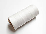 Нитка кругла вощена, поліестер Текс.No375 White 100 м колір білий, фото 2