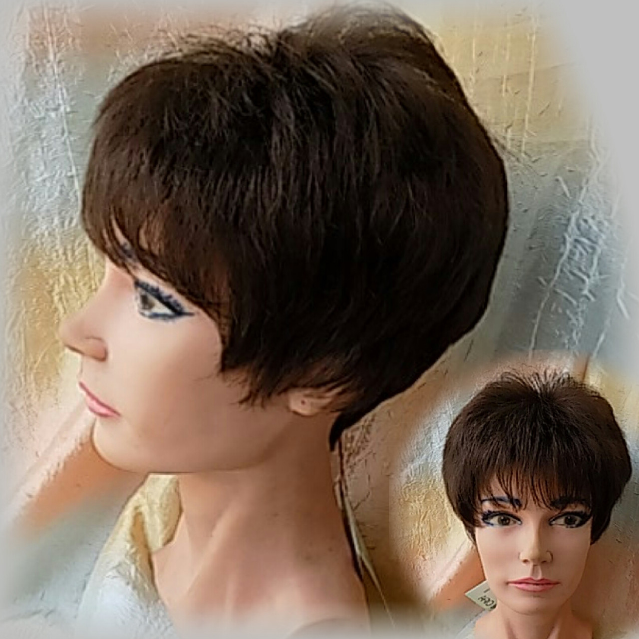 Перука коротка з термоволосся шоколадна MADREN CW-6, фото 1