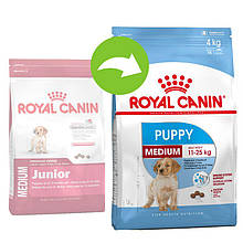 Корм для цуценят Royal Canin (Роял Канін) PUPPY MEDIUM від 2-х до 12 місяців, 1 кг