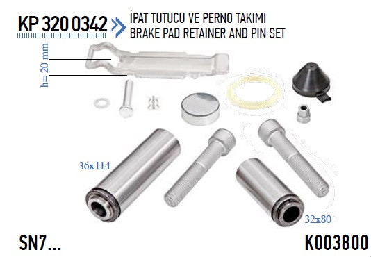 Ремкомплект супорту (направляючі) SB6, SB7, SN6, SN7, SK7 K003800 (111109)