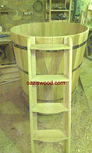Купель деревянная из дуба овальная 150*110*120см