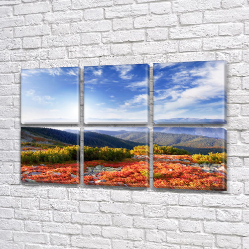 Модульні картини в спальню на Полотні, 72x110 см, (35x35-6)
