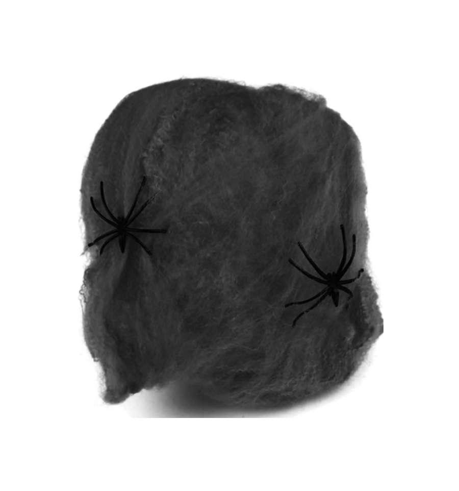 🔥 Гелловін! Павутина з павуками 100х150 см для оформлення інтер'єру, Чорна