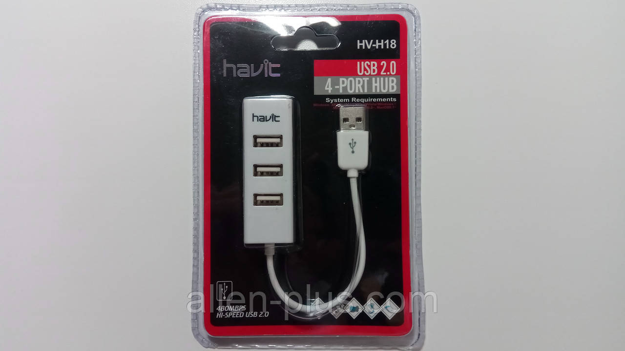 USB-Хаб USB HUB Havit HV-H18, 4x USB 2.0
