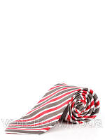 Краватка сіро-червона в широку смужку