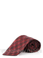 Краватка сірого кольору в червону діагональ/круги