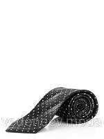 Черный галстук в серые геометрические фигуры