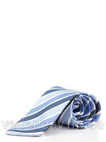 Синий галстук в широкую сине-голубую полоску