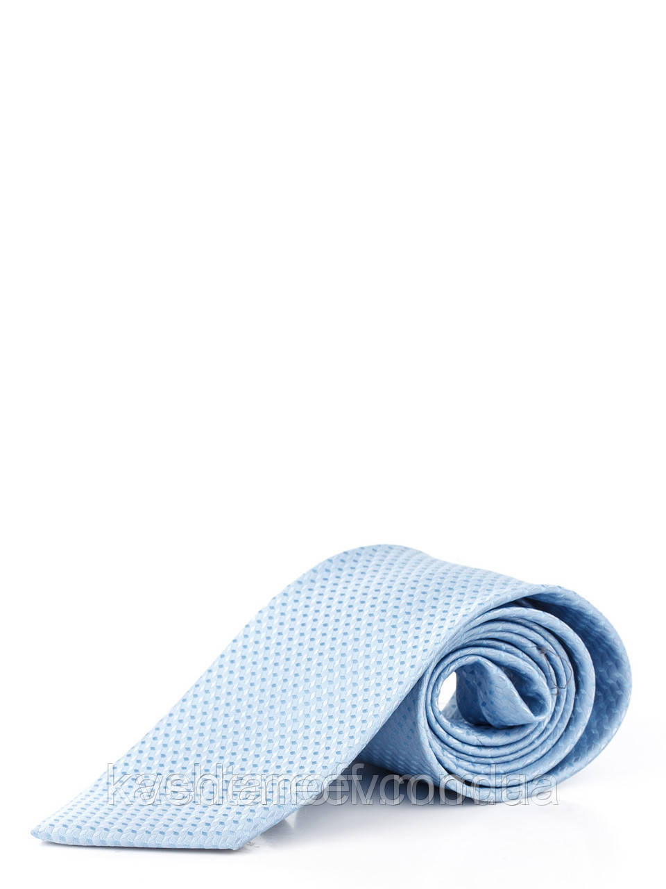 Блакитна краватка з мікрофібри в діагональний ромб