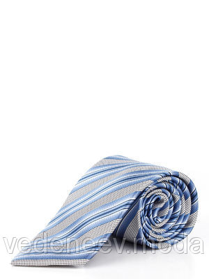Краватка синьо-блакитна в широку смужку
