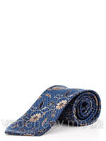 Синя краватка з мікрофібри у квітковий принт