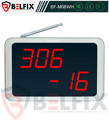 Табло для відображення викликів з різних груп (залів) BELFIX-M08WH, фото 3
