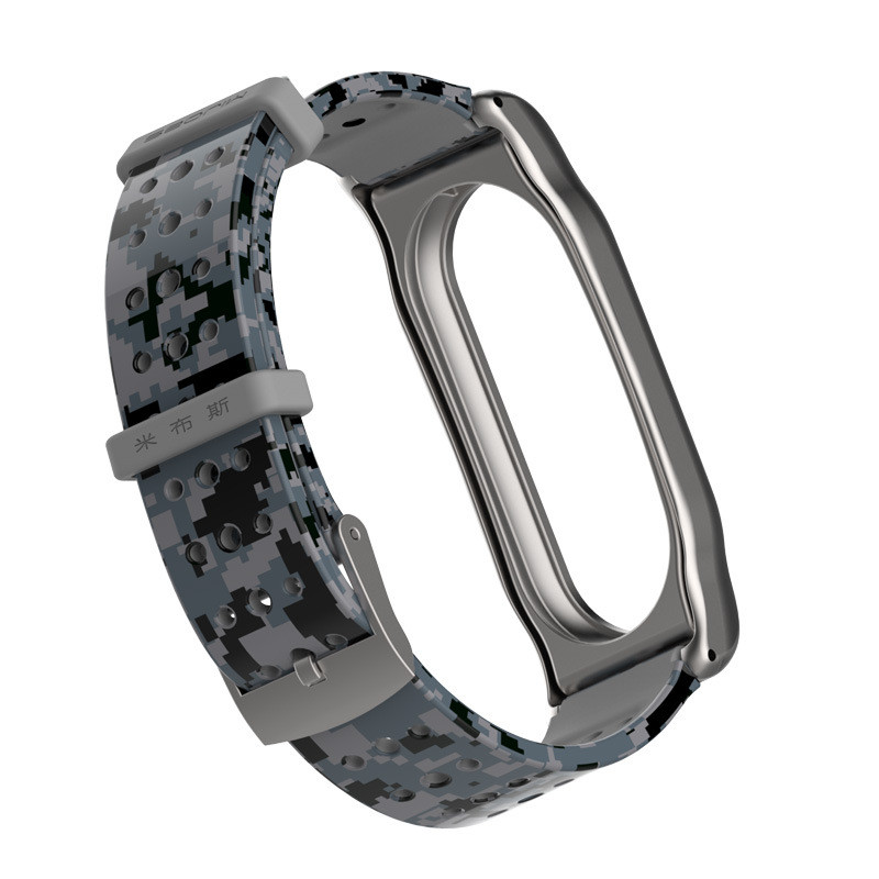 Ремінець Xiaomi Mi Band 2 MiJobs Classical TPU Pixel Сamouflage Синій / Сірий 1712P
