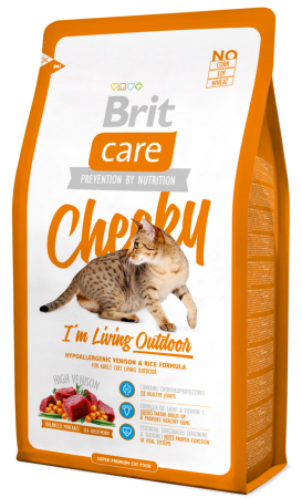 Brit Care Cheeky Living Outdoor сухий корм для дорослих активних кішок, що гуляють на вулиці 2КГ