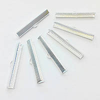 Затискач для стрічок 4 см св. срібло (950 шт.)