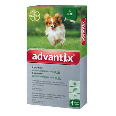 Bayer Advantix для собак до 4 кг (паковання 4 піпетки)