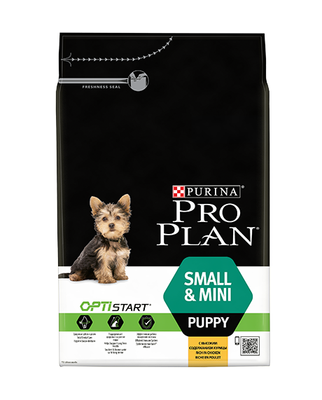 Про план Dog Small&Mini Puppy сухий корм для цуценят малих порід з куркою 0,7КГ