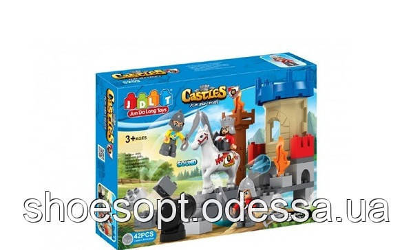 Конструктор JDLT Лицарі: 42 великі деталі, звук, фігурки, конячка, фото 1