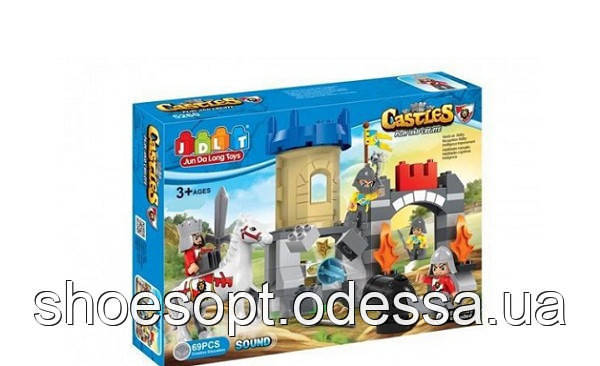 Конструктор JDLT Лицарі: 69 великі деталі, звук, фігурки, конячка, фото 1