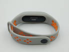 Ремінець Xiaomi Mi Band 2 MiJobs Sport Plus силіконовий перфорований Сірий / Помаранчевий 1693P, фото 2