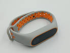 Ремінець Xiaomi Mi Band 2 MiJobs Sport Plus силіконовий перфорований Сірий / Помаранчевий 1693P, фото 7