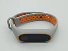 Ремінець Xiaomi Mi Band 2 MiJobs Sport Plus силіконовий перфорований Сірий / Помаранчевий 1693P, фото 8