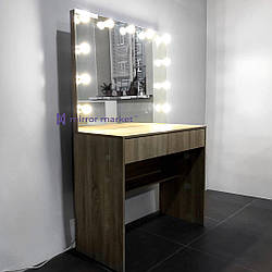 Стіл для візажу з дзеркалом, гримерный комплект 1000×470×850 мм. Меблі для салонів краси.Гримерный столик.