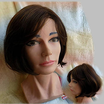 Перука каре из термоволокна каштановий мікс 2736t- 2T30