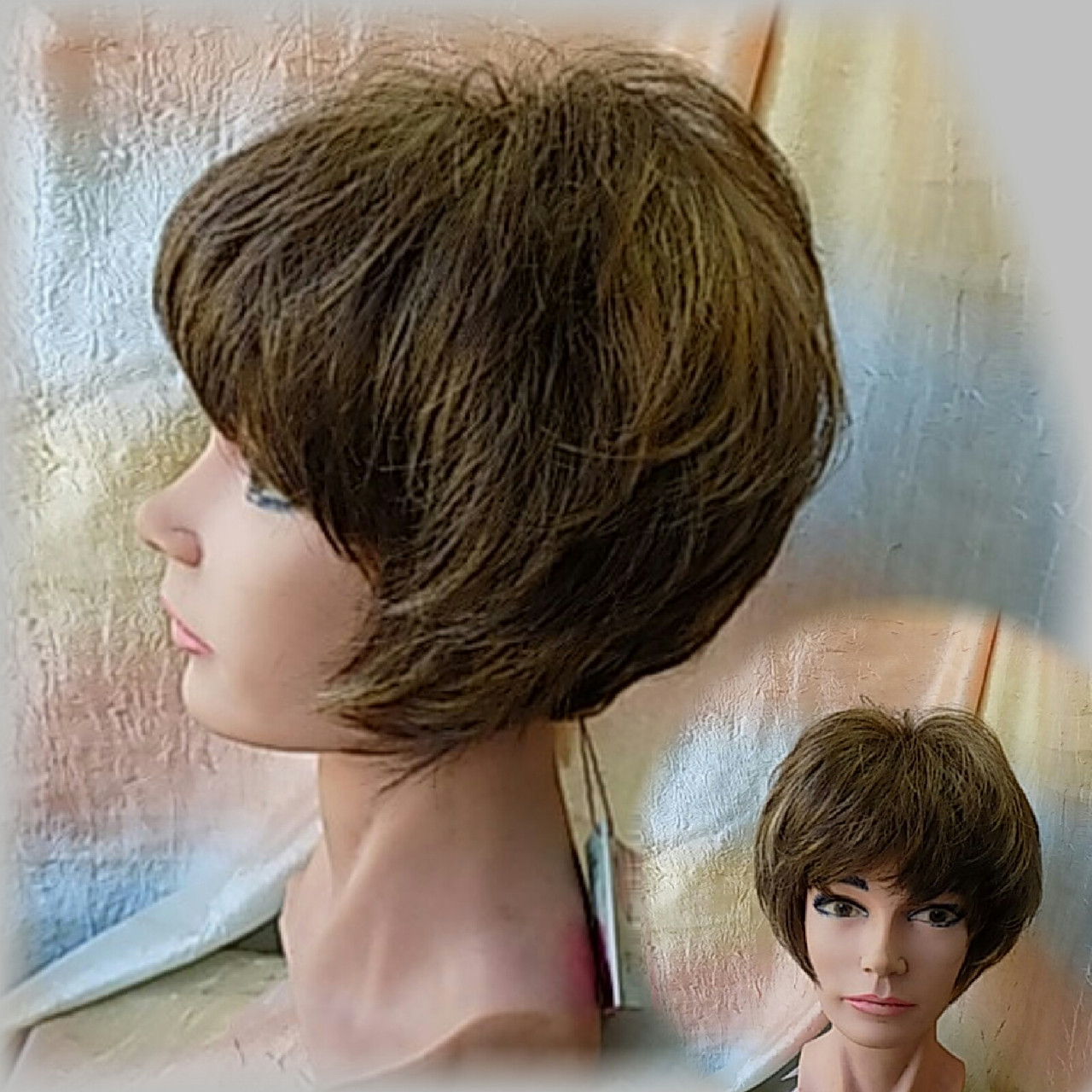 Перука боб-каре з канекалона каштаново-пісочний мікс AGATA-24Н27Н6, фото 1