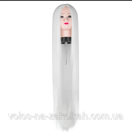 Перука білий довгий 100 см довжина.парики блонд.парик попелястий з ялинкою аніме Хелоуїн хелловін, фото 2