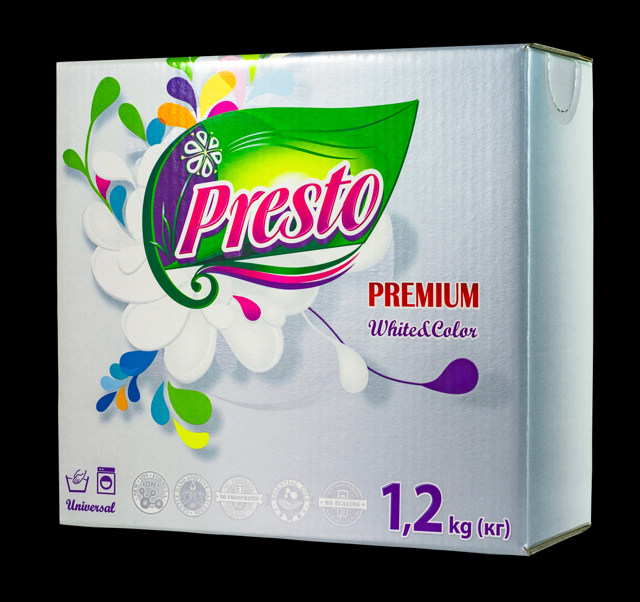 Концентрований пральний порошок Presto Premium White & Color 1,2 кг