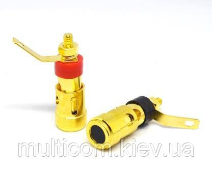 01-04-064. Гніздо акустичне "Banan" монтажне 4мм, gold pin, SoundProf Line, пара (2шт)