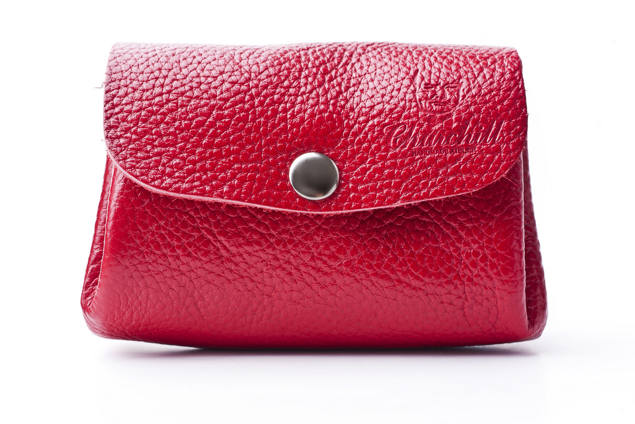 Гаманець жіночий із відділенням для монет "Chubby" з м'якої натуральної шкіри ручна робота Червоний, фото 1