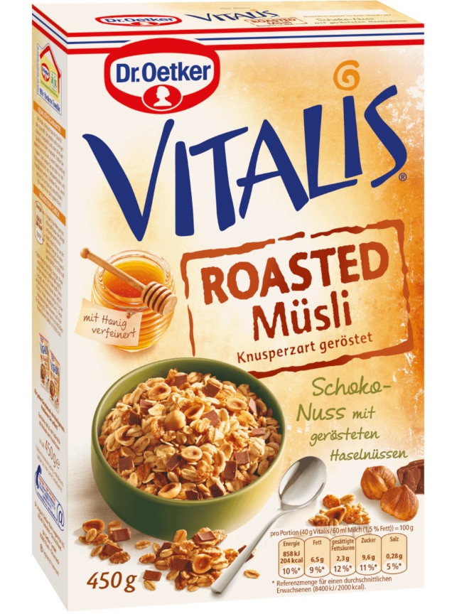 Мюслі Dr.Oetker Vitalis фундук із молочним шоколадом, 450 г.