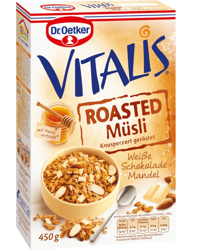 Мюслі Dr.Oetker Vitalis мигдаль з білим шоколадом, 450 г.