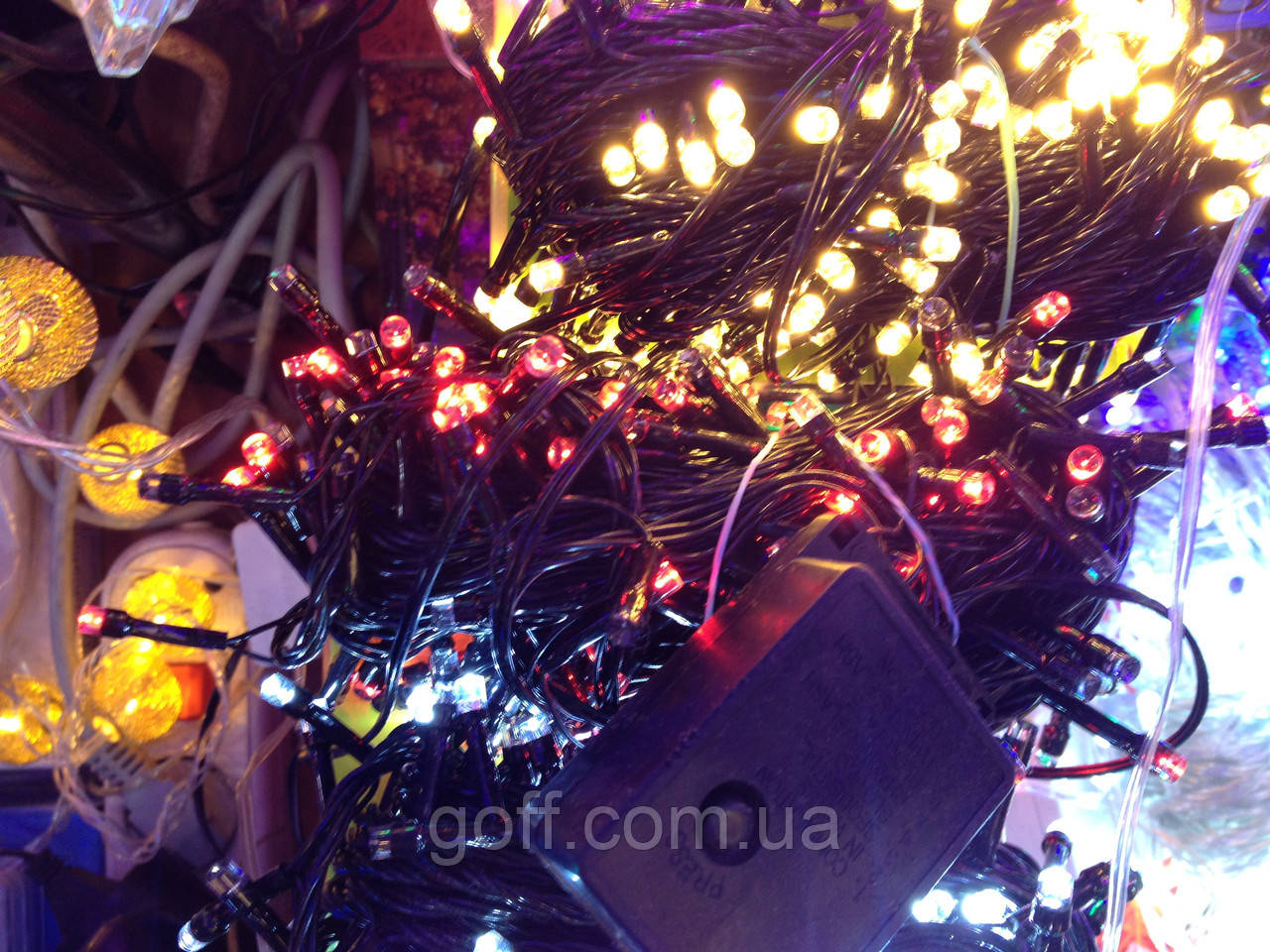 Светодиодная гирлянда 200 LED 14 м чёрный провод - фото 8 - id-p793186448
