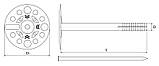 Дюбель для кріплення теплоізоляції з металевим стрижнем AMEX LZK/ТN EasyFix 10х180мм, 50шт, фото 3