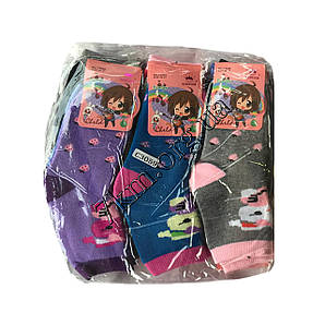 Шкарпетки дитячі махра для дівчаток Корона Бамбук 21-26 Оптом 3059