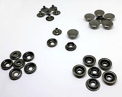 Кнопка 15 мм кільцева темний нікель