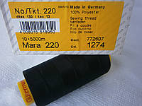 Нитки армовані GUTERMANN MARA No 220 5000м чорний (1274)