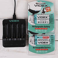 Зарядное устр-во Videx VCH-N401 автоматич. с 4-мя аккумул. АА 2700 mAh Videx