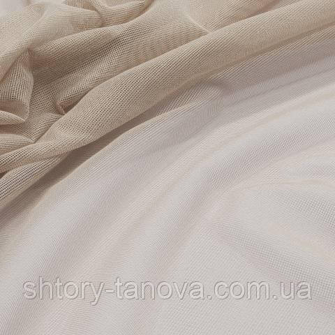 Тюль сітка з обважнювачем, однотонна оксамитова троянда, фото 1