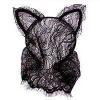 Гламурні вушка кішки з вуаллю, чорні