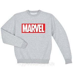 Світшот Чоловічий MARVEL сірий, білий Кофта чоловіча Марвел Пайта Футболка трикотажна Светр Марвел Комікси